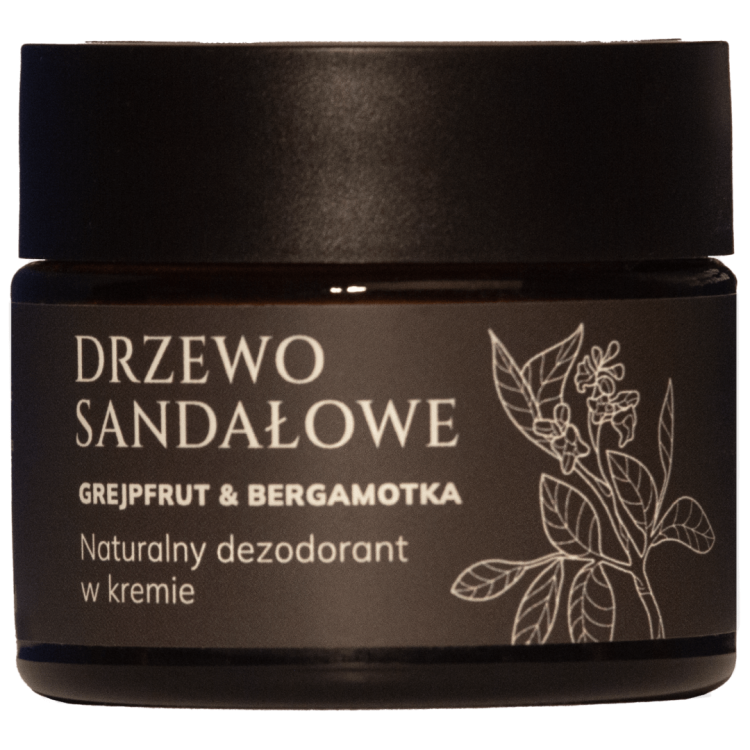 Dezodorant w kremie drzewo sandałowe – naturalna ochrona z kojącym, drzewnym zapachem i właściwościami pielęgnującymi.